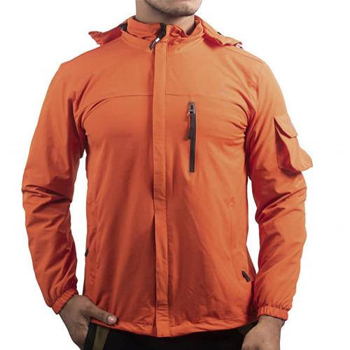 Men's Stylish  Hooded Jacket- Water Resistant, Wind Proof-Orange